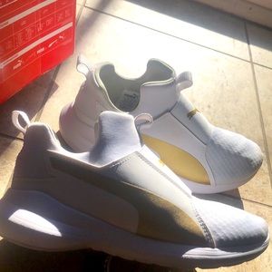 puma rebel mid wns white